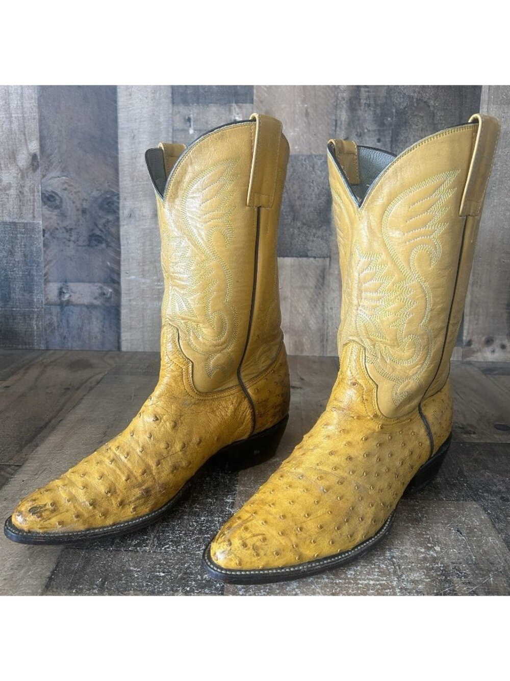Custom Vintage Unbranded Full Quill Ostrich Western Cowboy Boots Mens 9